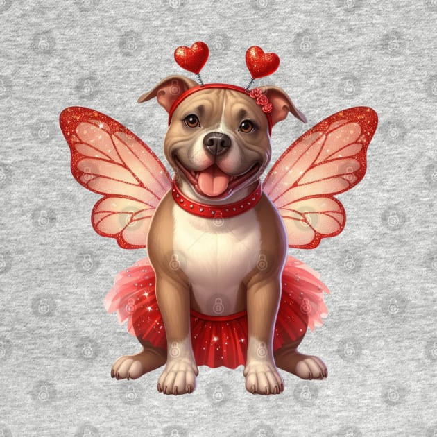 Valentine Fairy Pitbull Dog by Chromatic Fusion Studio